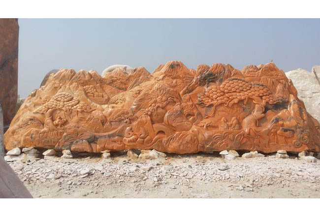 2016年最流行红色景观山水雕刻石