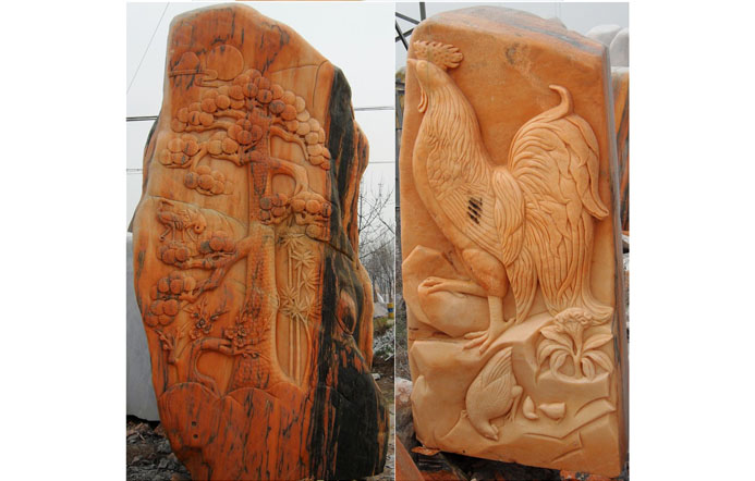 南阳晚霞红万年松石雕多少吨？
